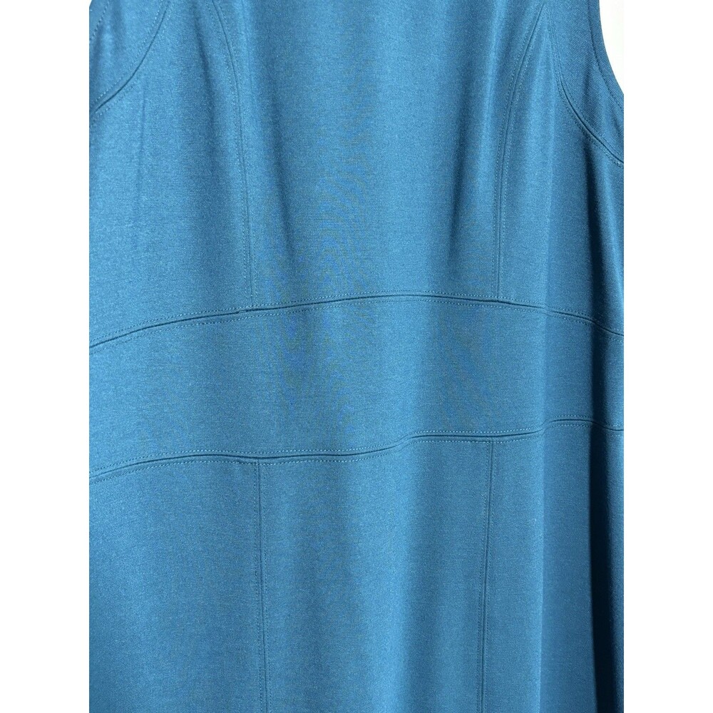 Ann Taylor Sheath Dress Womens 6 Blue Teal Sleeveless Knee Length Stretch Career - Picture 6 of 15
